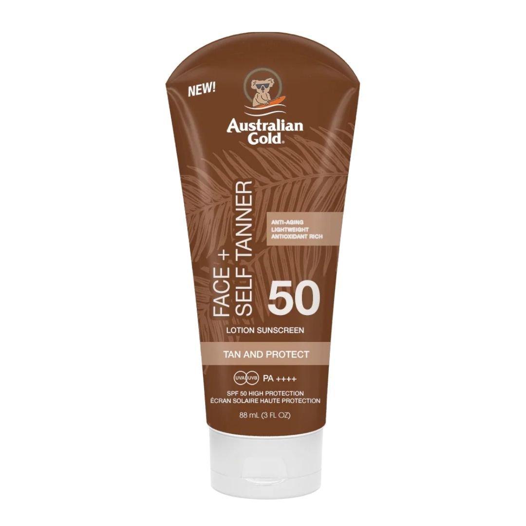Australian Gold SPF 50 Face + Self Tanner Lotion
