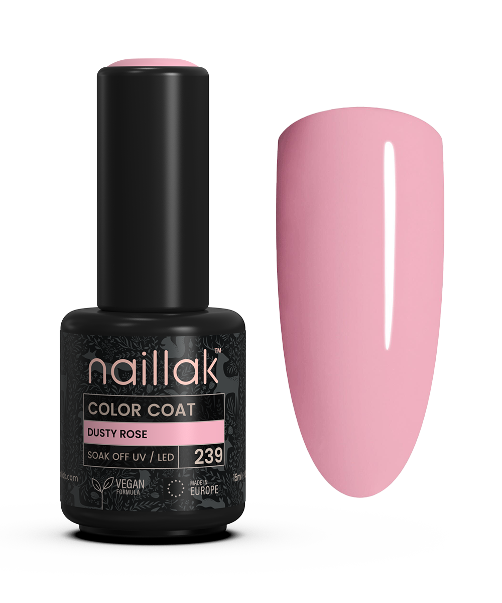Naillak Dusty Rose gellak, støvet lyserød neglelak i flaske