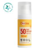 Derma Solcreme Ansigt SPF 50, 50 ml, til følsom hud