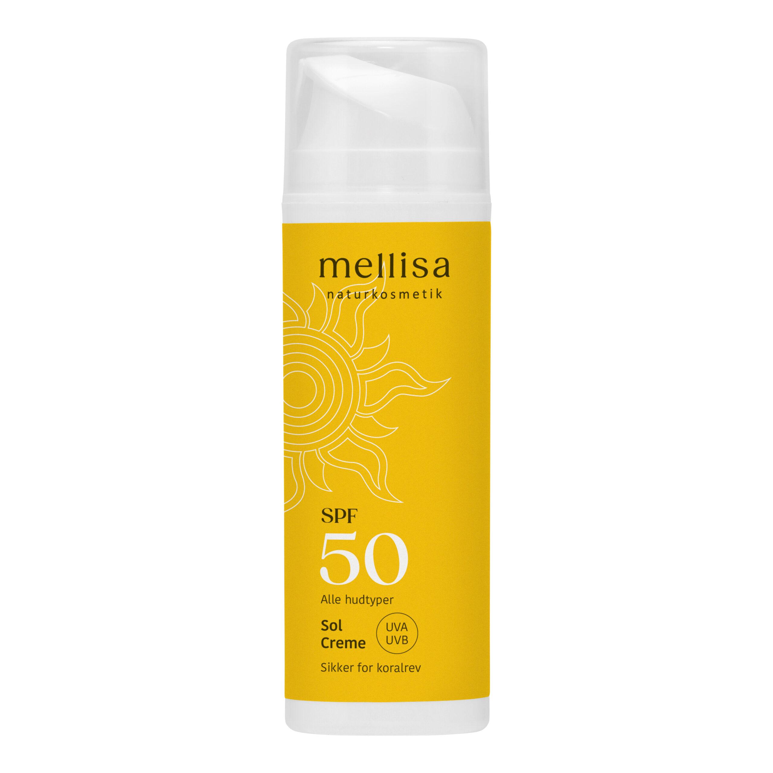 Solcreme SPF 50 fra Mellisa, høj solfaktor til krop og ansigt