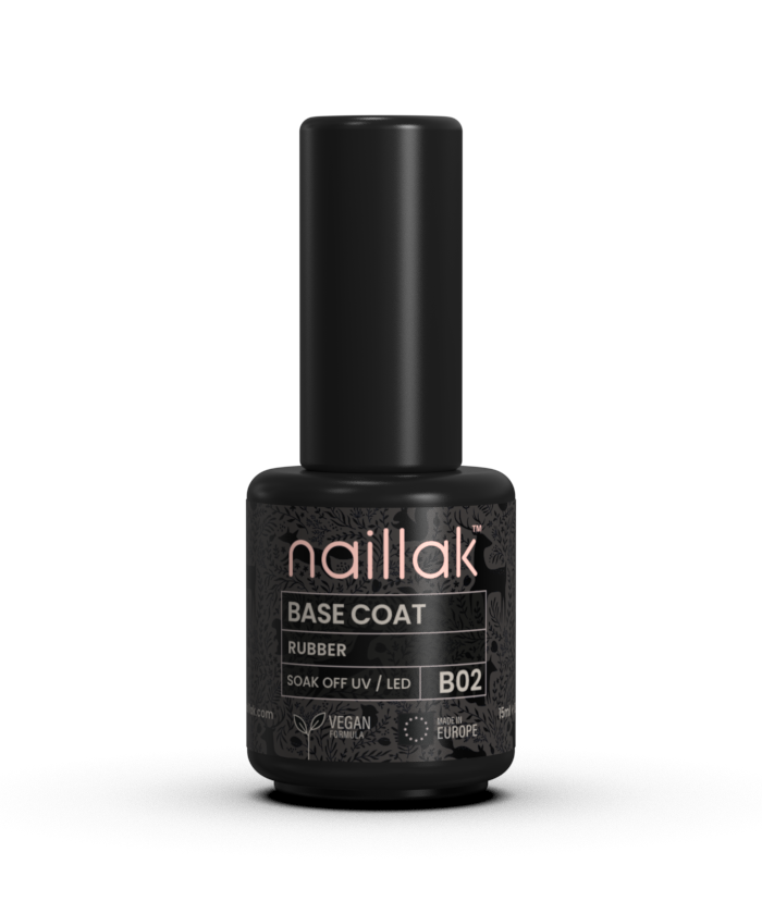 Naillak Base Coat Rubber, ekstra tyk basecoat til gellak i flaske
